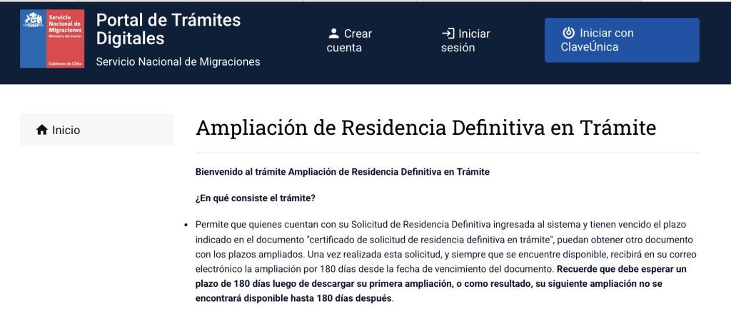 Ampliación de certificado de Residencia Definitiva en trámite