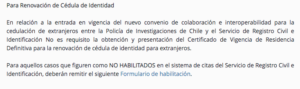 Renovar Cédula de Extranjero en Chile