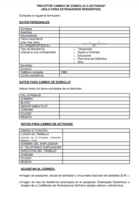 Cambio de domicilio o actividad PDI